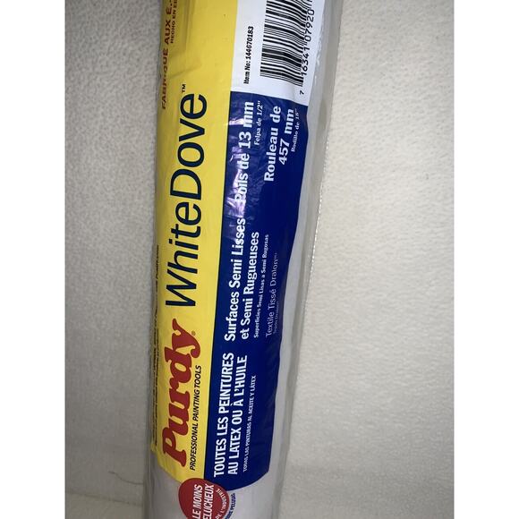 Purdy White Dove Dralon 18 in x 1/2 in Paint Roller Cover Semi Smooth Semi Rough - Picture 2 of 7